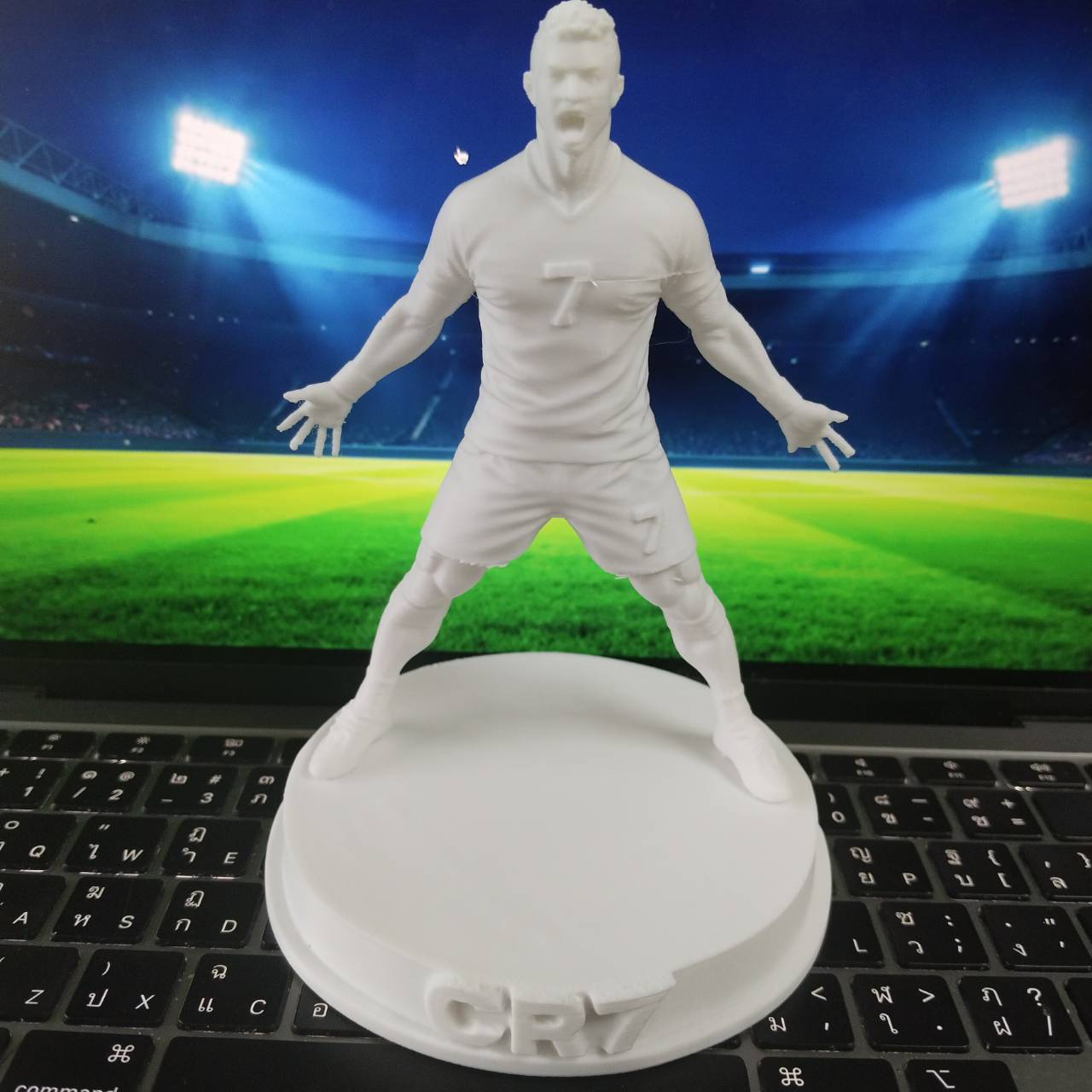 ฟิกเกอร์นักฟุตบอลผลิตด้วยเครื่องพิมพ์ 3D